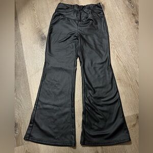 Black Pleather SHEIN Bell Bottoms